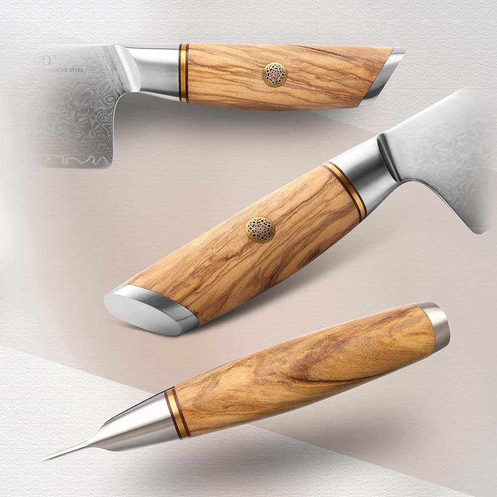 XINZUO Acier en Poudre de Damas 18.2cm Couteau Nakiri, Tranchants Couteaux de Cuisine Acier Damas 73 Couches Couteau à Légumes Couteau de Chef-Poignée Ergonomique en Bois d'Olivier : Cuisine et Maison