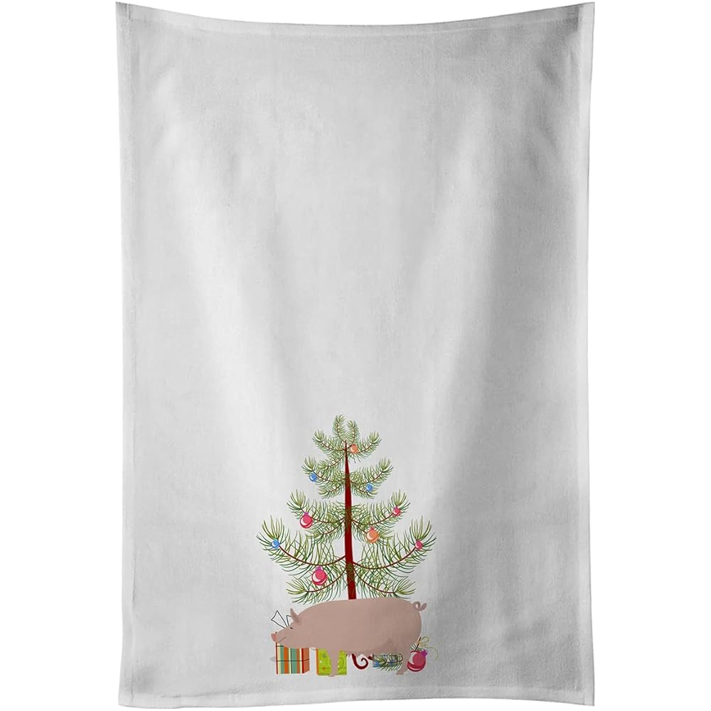 Lot de 2 torchons de cuisine Motif cochon blanc : Caroline's Treasures: Cuisine et Maison