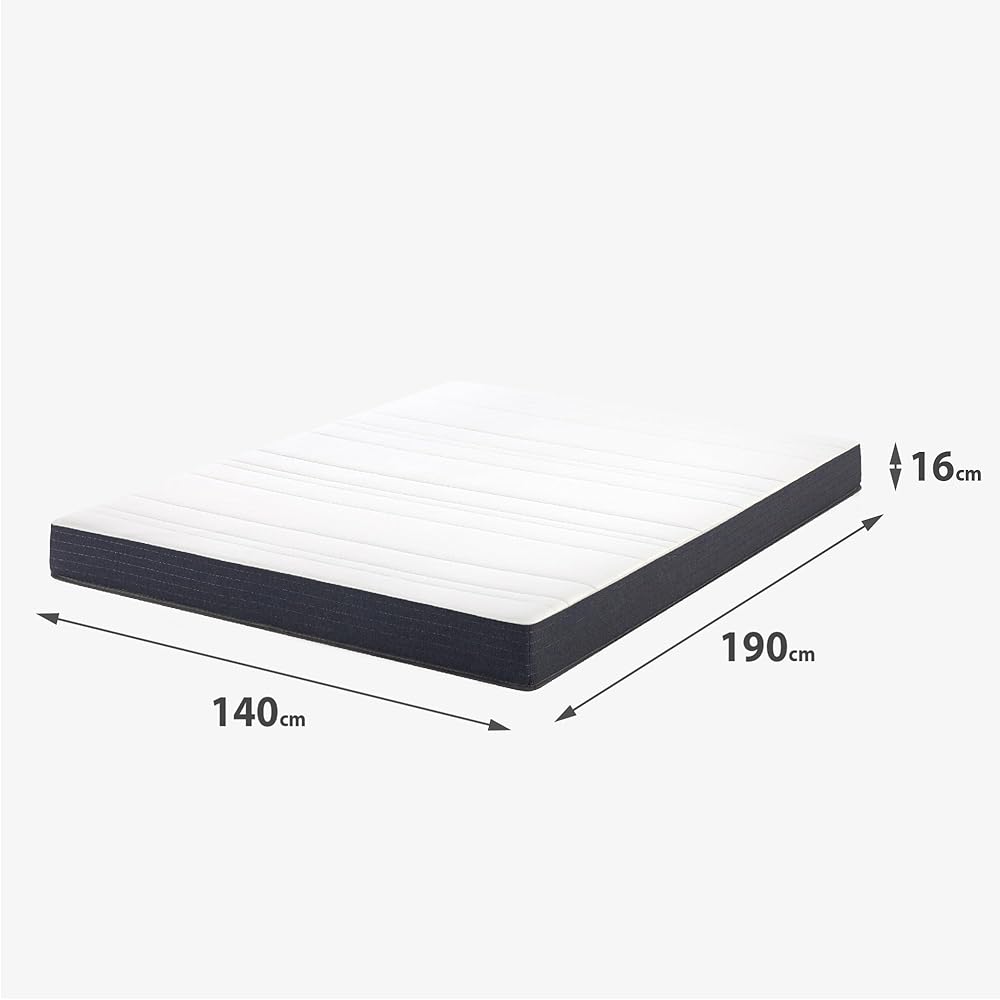 ZINUS Matelas Confort en Mousse, 140 x 190 cm, Hauteur 16 cm, Fermeté Moyenne, Matelas en Boite, OEKO-TEX : Cuisine et Maison