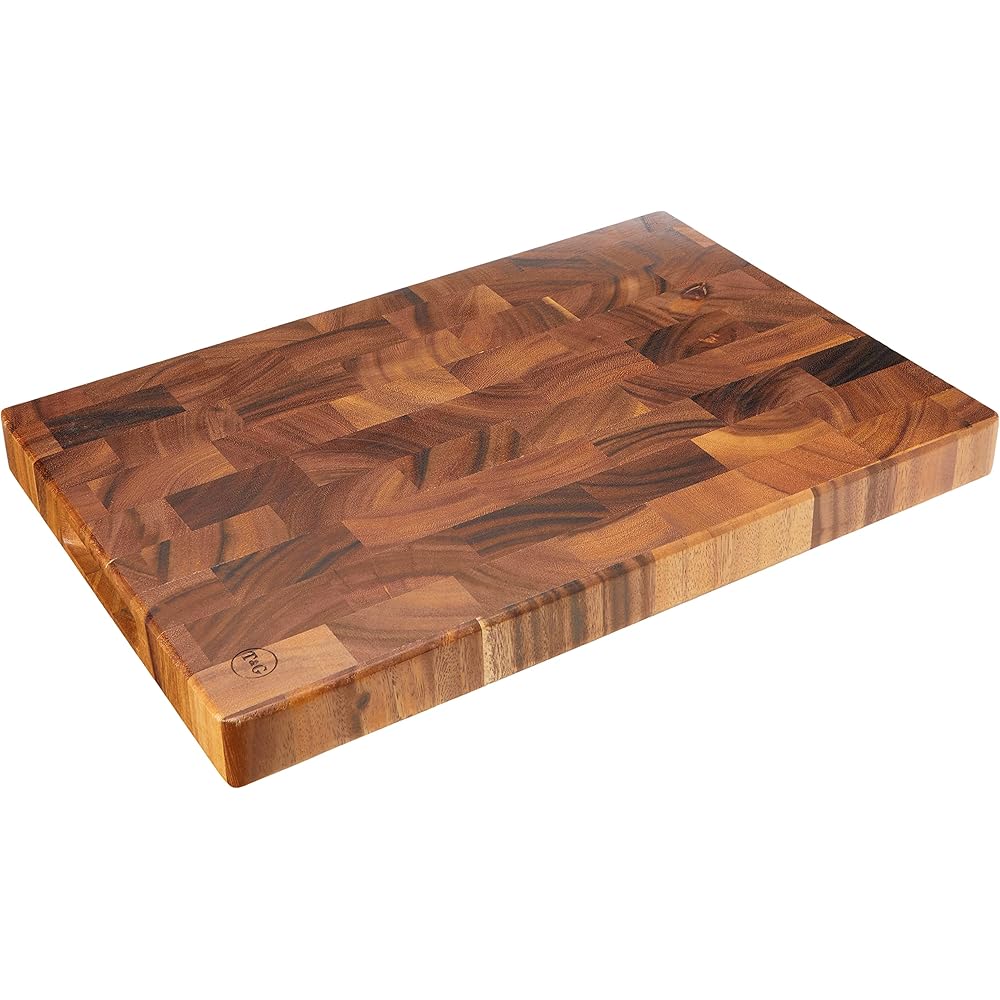 T&amp;G Planche à découper avec rainures pour Les Doigts End Grain, Bois Dense, Style 3, Taille L : Cuisine et Maison
