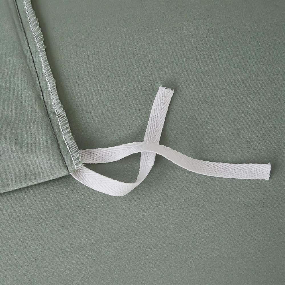 Gezu Housse de Couette en Satin de Coton 220x240cm Vert 100% Coton Parure de Lit 2 Personne Naturel Coton à Longues Fibres Moderne Doux Linge de Lit avec Fermeture Éclair avec 2 Taies d'oreiller 65x65 : Cuisine et Maison