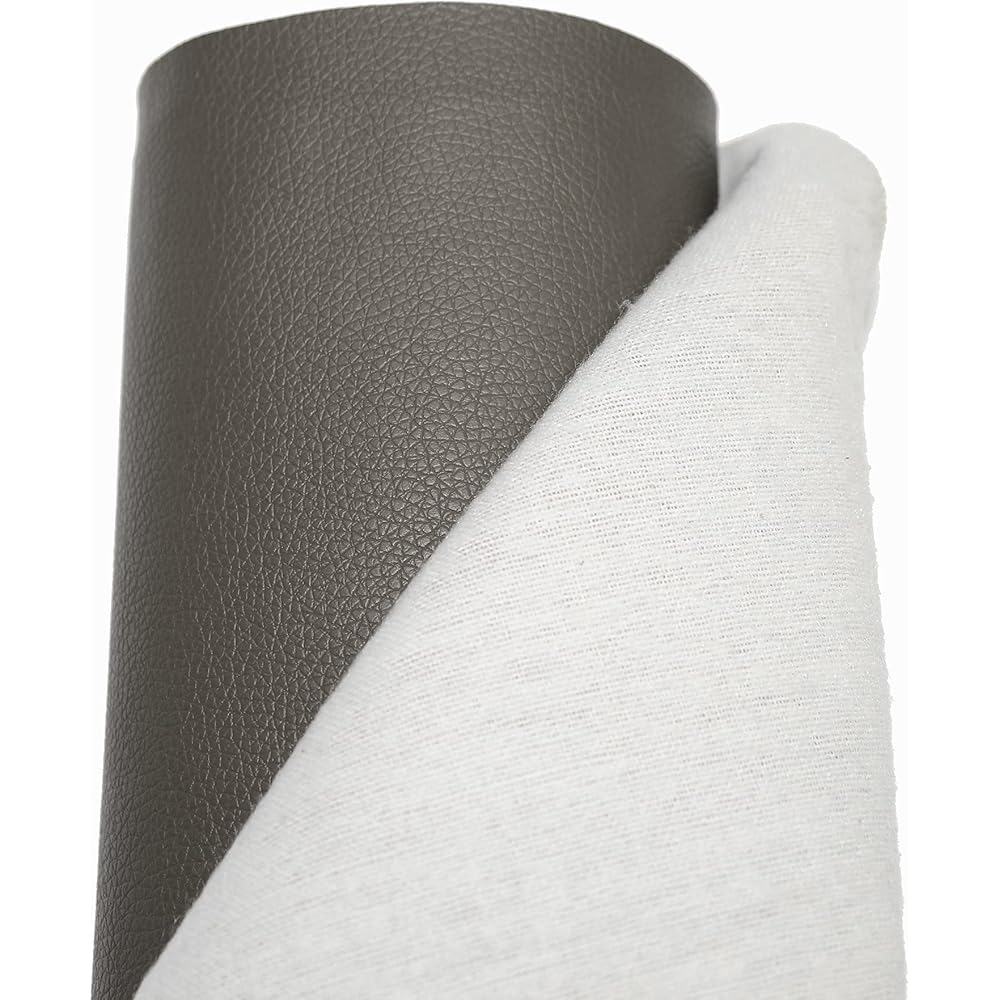 econuk - Similicuir d'ameublement idéal pour l'artisanat et le bricolage Texture du cuir (200 cm x 140 cm, gris foncé) : Cuisine et Maison