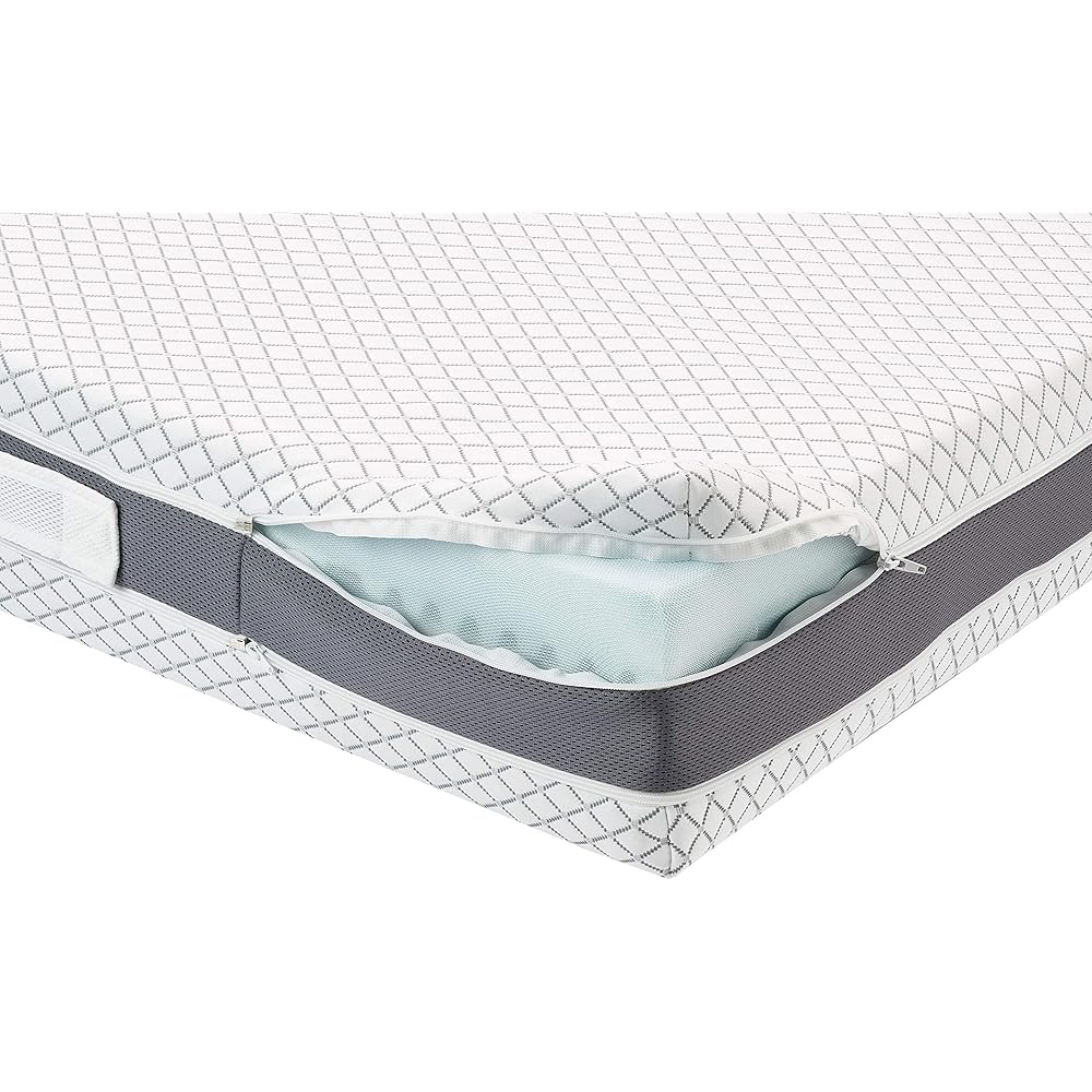 Amazon Basics Matelas 2-en-1 avec noyau en mousse hybride, Moyenne ferme (H3) et ferme (H4), 140 x 200 x 18 cm, Blanc : Cuisine et Maison