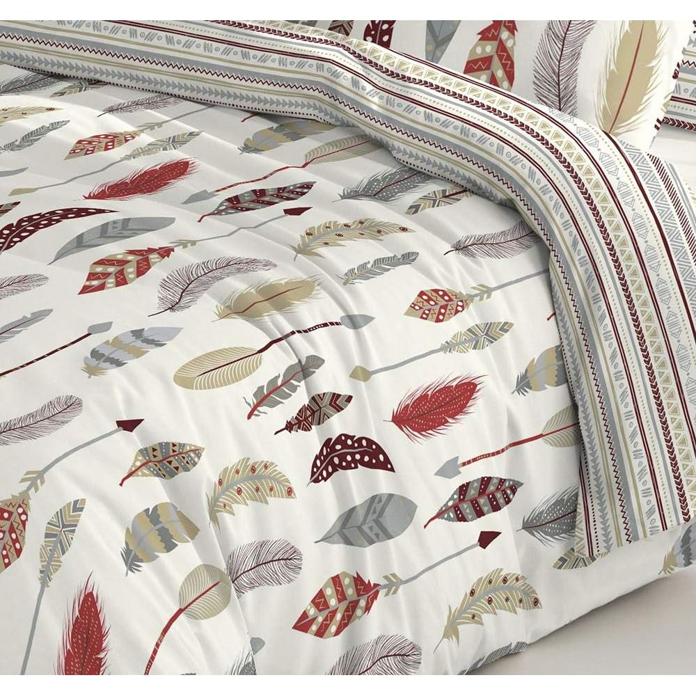 COTTON ARTean Housse de couette réversible pour lit de 200 cm 100 % coton : Cuisine et Maison