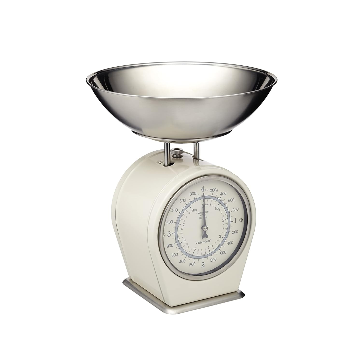 LIVING NOSTALGIA Kitchencraft Balance de Cuisine Mécanique, 4 Kg - Crème Antique : Cuisine et Maison