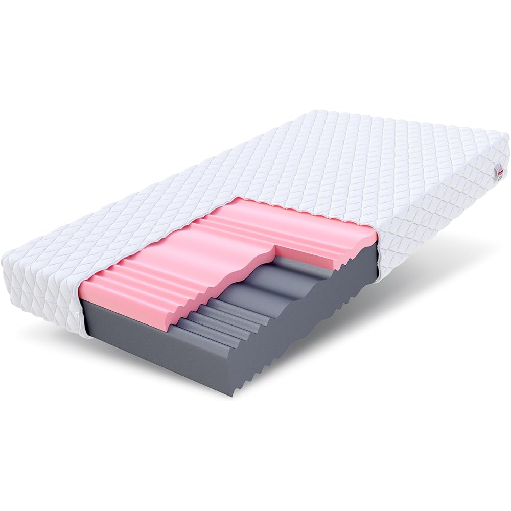 FDM Select Max Double Matelas 140x200 cm Mousse à Mémoire de Forme Épaisseur 24 cm Fermeté H3 H4 Matelas à Deux Faces 7 Zones de Confort Housse Lavable Oeko-TEX Hypoallergénique : Cuisine et Maison