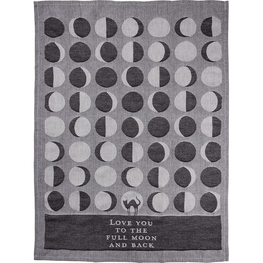 PBK Primitives by Kathy 109296 Love You to The Full Moon and Back Torchon en coton et lin 50,8 cm : Cuisine et Maison