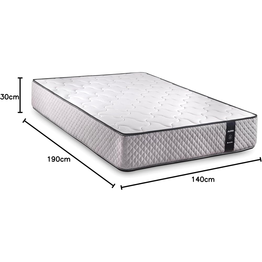 DreamNite Alora Matelas à Mémoire de Forme 140x190 cm | Matelas Réversible, Respirant, Ergonomique et Confortable, Idéal pour Un Usage Quotidien, Fabriqué en Espagne, Fermeté Élevée, Hauteur 30 cm : Cuisine et Maison