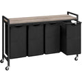 HOOBRO Panier à Linge, Corbeille à Linge Sale, Rangement 4 Compartiments, 4 x 39,8 L, Étagère, 4 Sacs en Tissu Oxford Amovibles, Cadre en Métal EBG04XY01 : Cuisine et Maison
