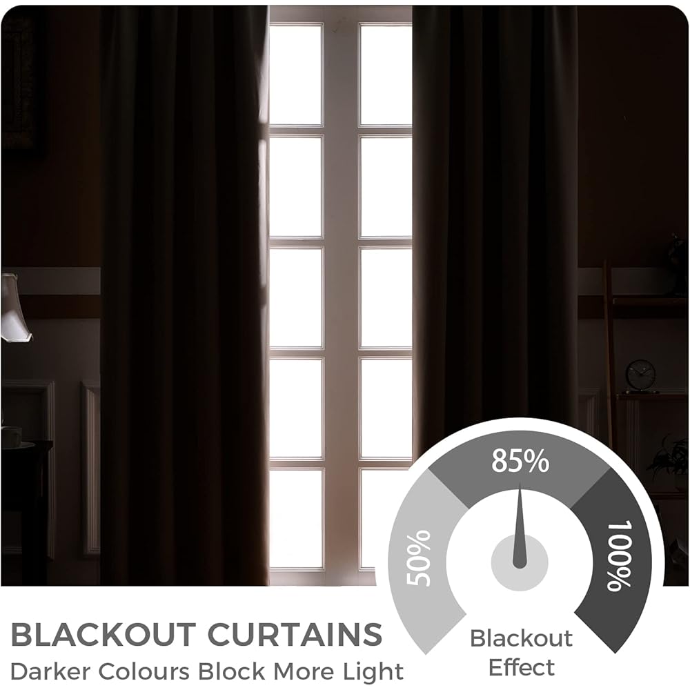 MRTREES Rideau Occultant Thermiques 140x270 cm Beige Rideau Thermique Isolant Anti Froid Chaleur pour Salon Chambre Rideau Séparation de Pièce pour Cuisine Rideau Dressing Lot de 2 à Oeillets : Cuisine et Maison