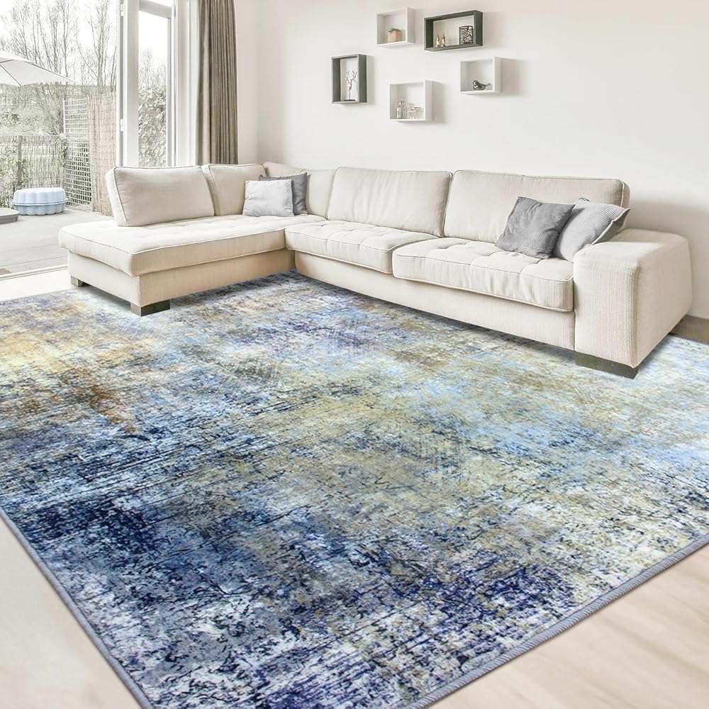 Jiyuhang Tapis de Salon pour Chambre à Coucher - Style Minimaliste - Motif Abstrait Multicolore - Peinture à l'encre - Tapis Traditionnel Chic pour Un Nettoyage Facile - 200 x 300 cm : Bébé et Puériculture
