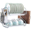 Égouttoir Egouttoir Égouttoir À Vaisselle En Acier Inoxydable À 2 Niveaux Égouttoir Multifonctionnel À Double Couche En Forme De S, Égouttoir À Vaisselle Avec Plaque De Vidange Égouttoir à Vaisselle : Cuisine et Maison