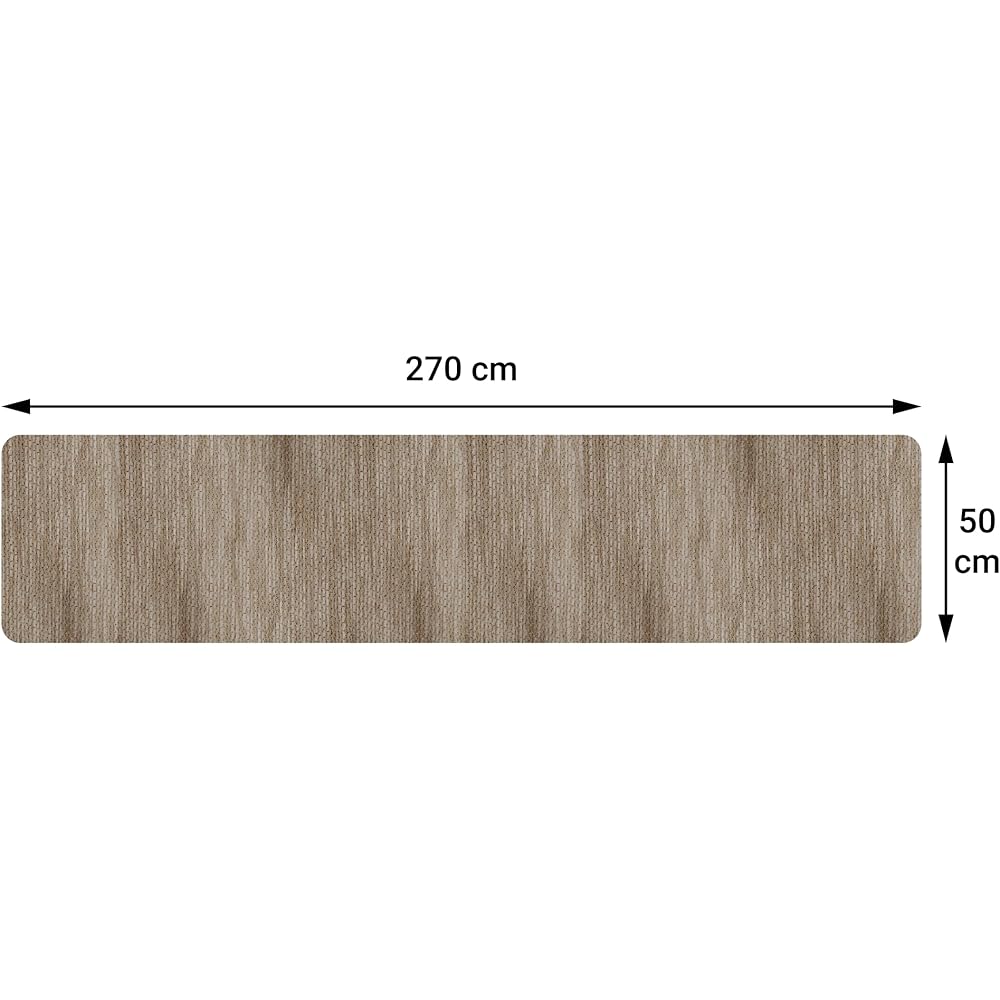 Comart, Nancy Tapis de Cuisine, Couloir et mobilier, antidérapant, en Chenille, Bord Anti-défilement, Doux, résistant, Lavable en Machine, fabriqué en Italie, Couleur Taupe 50 x 270 cm : Cuisine et Maison