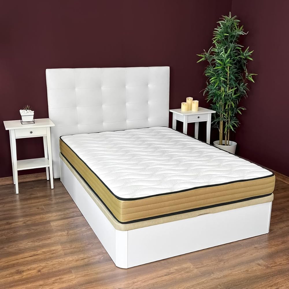 amuéblate online Matelas viscoélastique Gold réversible, 140 x 190 cm, idéal pour Lits gigognes ou Lits superposés, fermeté et Confort optimaux, Anti-acariens, antibactérien et hypoallergénique : Cuisine et Maison