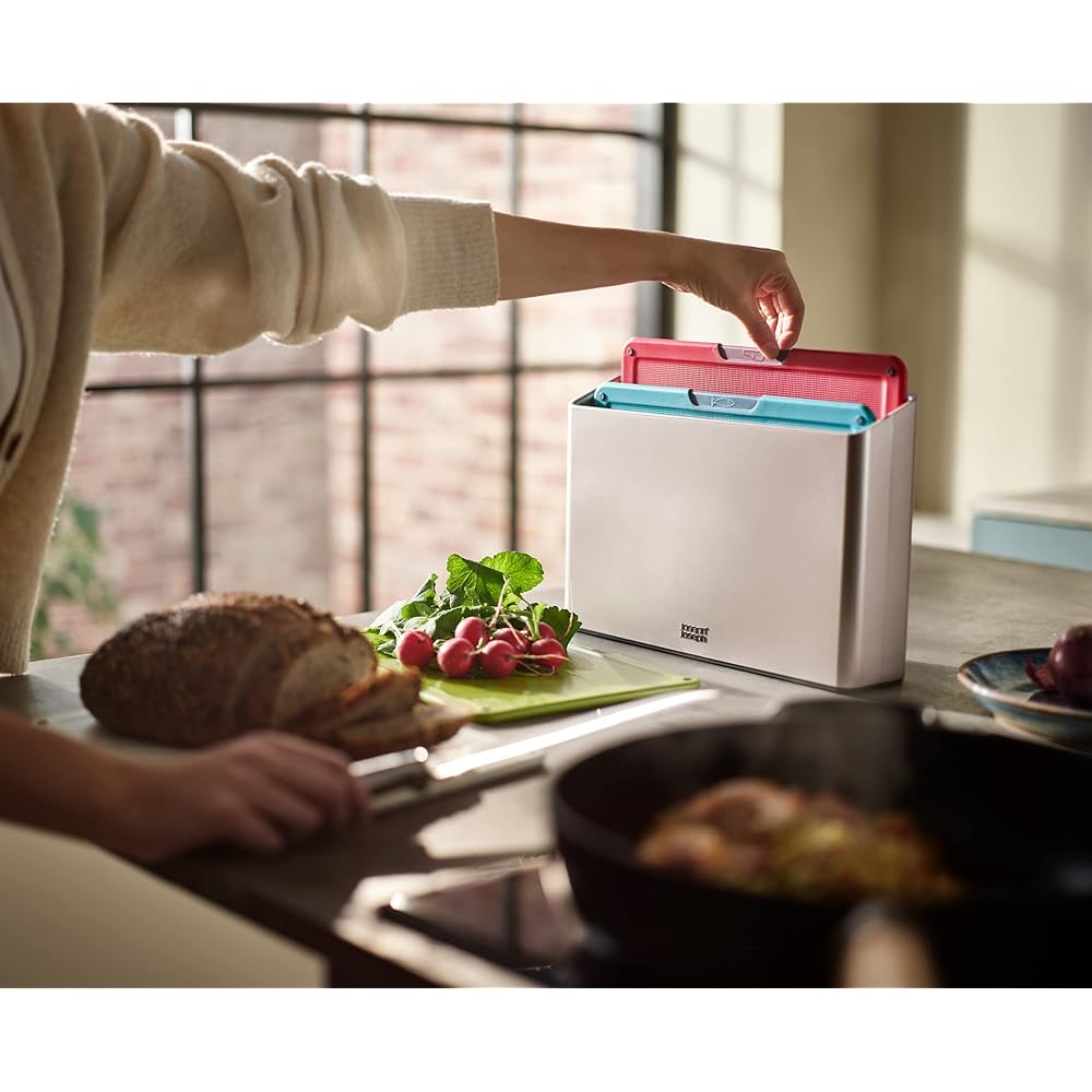 Joseph Joseph Folio Icon - Ensemble de 4 Planches à découper antidérapantes à Code Couleur avec étui de Rangement, Regular, Multicolore : Cuisine et Maison