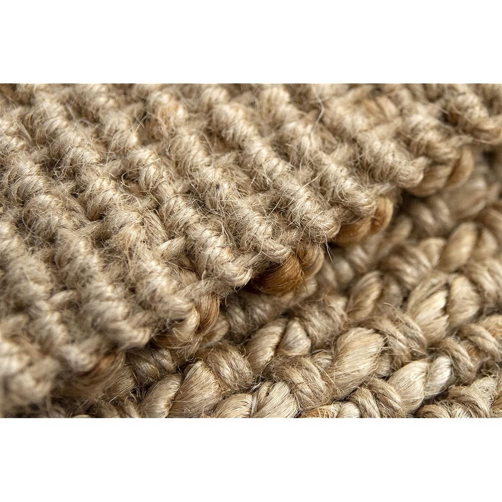 HAMID - Tapis de Jute Giralda 100% Fibre de Jute Naturelle - Moquette Douce et Haute Résistance - Tissé à la Main - Salon, Salle à Manger, Chambre, Tapis de Salle - Naturelle (290x200cm) : Cuisine et Maison