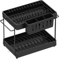 BOGAZY Égouttoir Egouttoir Égouttoir À Vaisselle À 2 Niveaux avec Porte-ustensiles pour Étagère De Rangement De Cuisine Égouttoir à Vaisselle(Black) : Cuisine et Maison