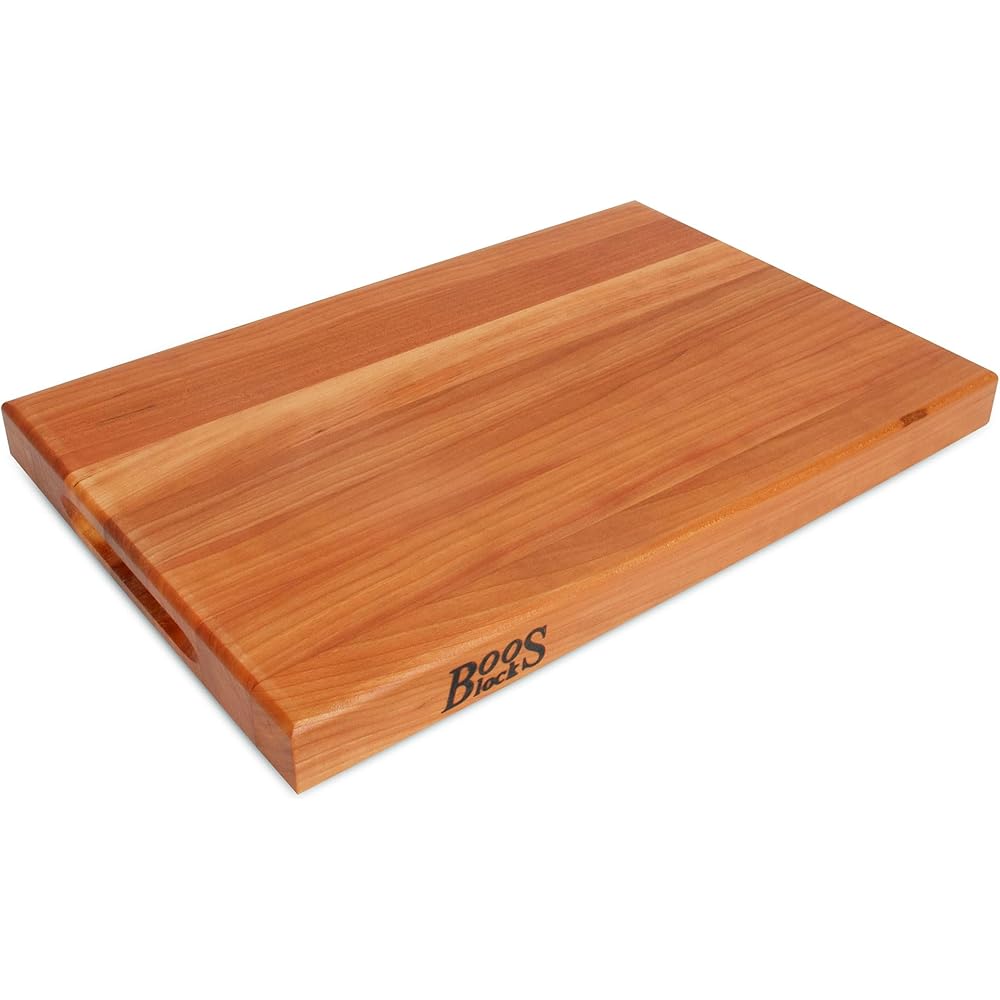 Boos Block Planche à Découper En Merisier – Billot De Boucher - Planche a Decouper Professionnelle - Planche En Bois Apero - Planche Bois Massif – 46 x 31 x 4 cm, Cerise : Cuisine et Maison