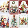 Lot de 6 torchons de Noël en coton pour Noël, 6893 : Cuisine et Maison