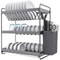 Wnota Egoutoire Vaisselle Égouttoir Multifonctionnel À 3 Couches avec Égouttoir Amovible Évier De Cuisine Espace Support en Aluminium Égouttoir à Vaisselle pour Comptoir : Cuisine et Maison