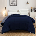 MOHAP Couette Bicolore 4 Saisons Couette d'été Légère 450g/m² 220x240cm Hypoallergénique Bicolore Bleu Foncé + Gris Foncé Couette de Lit Réversible 2 Personnes Edredon : Cuisine et Maison