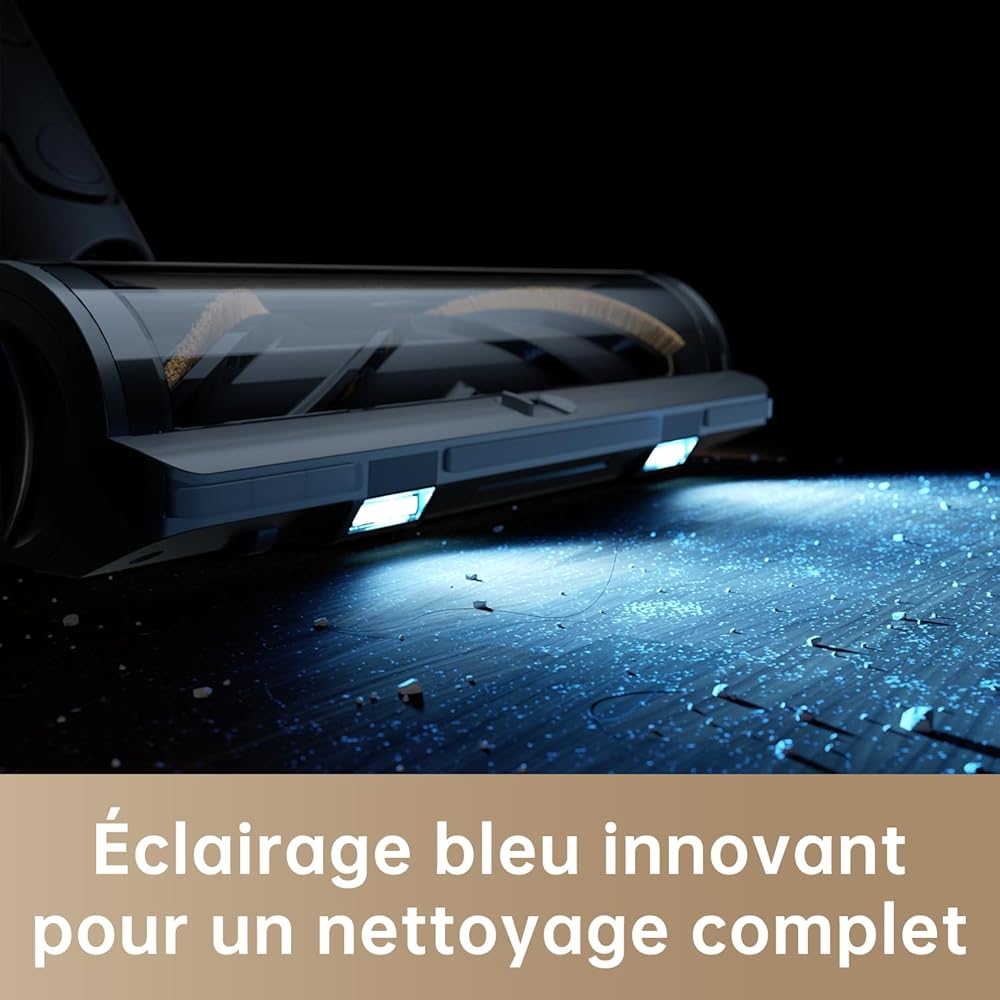 dreame R20 Aspirateur Balai sans Fil puissante de 190AW, Autonomie 90min, Détection de saleté, Affichage LED, Lumières Bleues,Design Anti-emmêlement, Nettoyage de Maison,Poils et Tapis : Cuisine et Maison