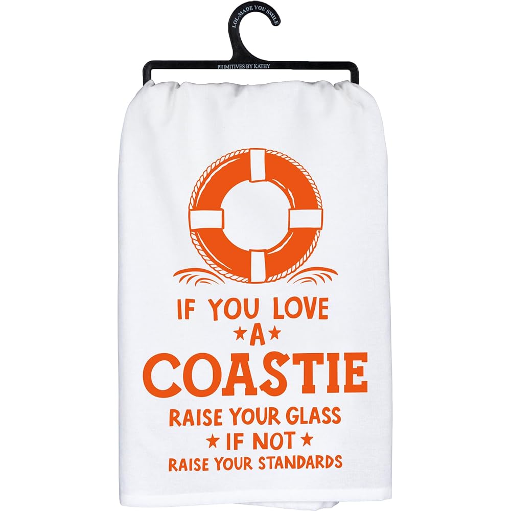 Primitives by Kathy 107835 Love a Coastie Torchon carré Essuie Main 71 cm : Cuisine et Maison