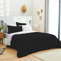 UNIVERSDECOR - Pack Complet 6 pcs Bicolore Housse de Couette lit 180 x 200 cm King Size 100% Coton / 57 Fils/cm² (Noir/Blanc, Pack Complet 6 pièces Bicolore lit 180 x 200 cm) : Cuisine et Maison