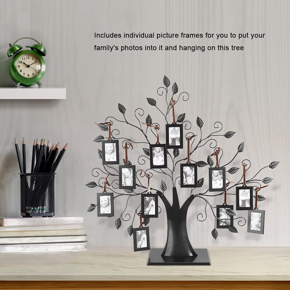 Family Photo Frame, Photo Arbre de la Famille Arbre de Photos Famille Arbre Cadre Photo Suspendu des Photos D'affichage Arbre Avec Cadre Photo Suspendu Décor À La Maison 12 photos : Cuisine et Maison