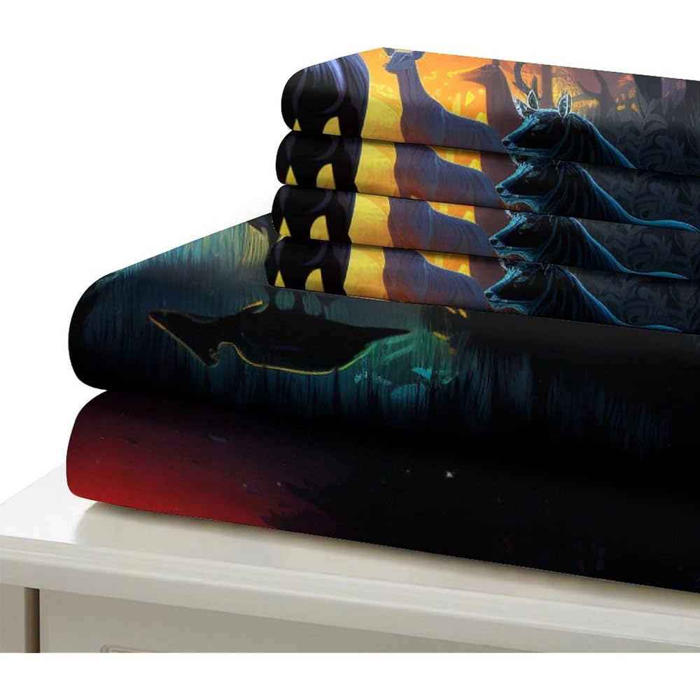 Animaux de la forêts 2 Pièces avec Fermeture Éclair,pour Adultes Hommes Jeunes Garçons Enfants Housse De Couette Super King（260x220cm） : Cuisine et Maison