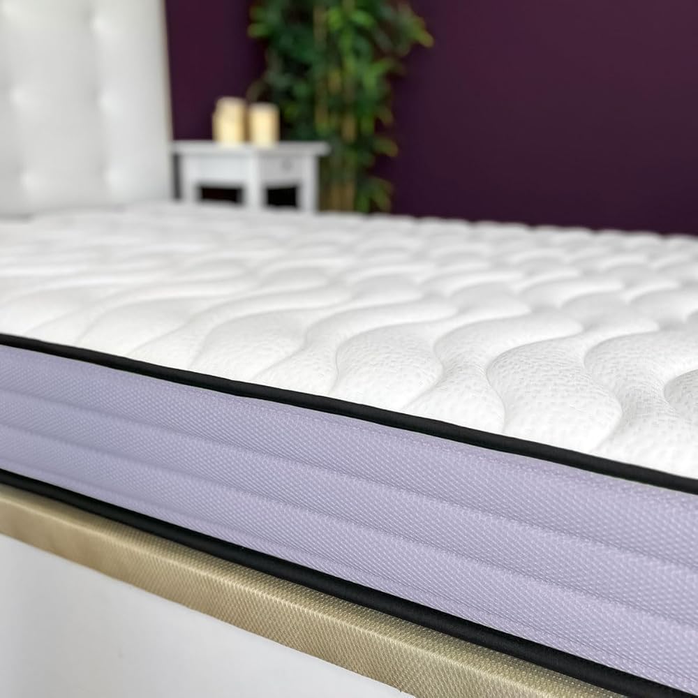 amuéblate online Matelas viscoélastique Violet réversible 140 x 190 cm, fermeté et Confort optimaux, Anti-acariens, antibactérien et hypoallergénique : Cuisine et Maison