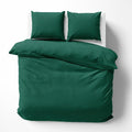 Alreya Mako Satin Housse de Couette 100% Coton - 200x220 cm Vert forêt - Parure de lit avec 2 taies d'oreiller 80x80 cm avec Fermeture éclair : Cuisine et Maison