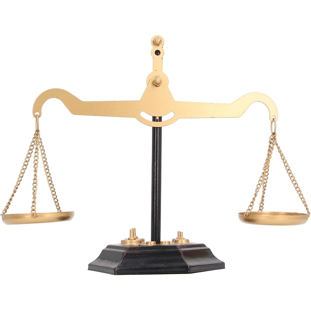 Balance D'avocat en Métal Vintage, Balance D'avocat en Métal Vintage Multifonctionnelle de la Balance de Justice, Organisateur de Cosmétiques à Plateau en Bronze Antique : Cuisine et Maison