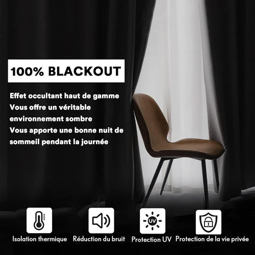 BellaHills 100% Rideaux Occultant 2 Panneaux Tenture,Rideau Thermique Isolant Anti Froid et Chaleur,pour Maison Salon et Chambre,140x260CM,Gris Clair : Cuisine et Maison
