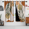 Uiiooazy Rideaux Occultant Abstrait, Rideaux Occultant Boho Terracotta Feuilles Vert Rideaux Thermiques Isolant Anti Froid et Chaleur Rideaux À Oeillets pour Chambre Cuisine Fenêtre, 2 PCS, 140x200cm : Cuisine et Maison