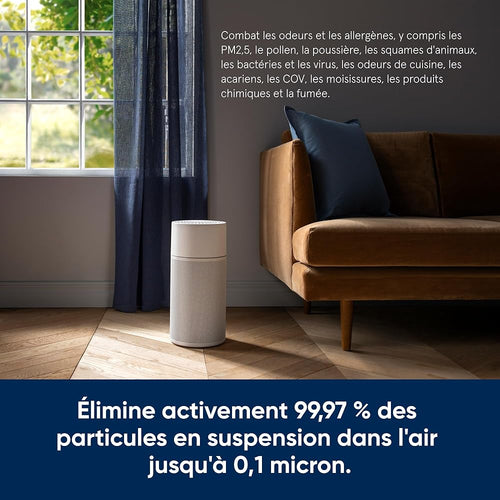 BLUEAIR Purificateur d'air Blueair Blue Pure Joy S, purificateur filtre à air auto HEPA Silent™, système de filtration pour purifier jusqu'à 43 m2, blanc : Cuisine et Maison