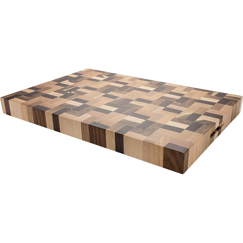 Rockingham Forge Planche à Découper Rectangulaire Avec Bords Arrondis, Extra-Épaisse, Bois Naturelle, 45 x 30 x 3,8 cm : Cuisine et Maison