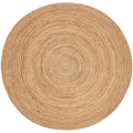 CarpetFine Tapis Jute Nele Ronde Couleur Naturelle Beige Ø 150 cm tissé à la Main en Jute | Tapis Naturel Moderne Uni en Tapis tissé Plat de Style Boho pour Le Salon et la Chambre à Coucher : Cuisine et Maison