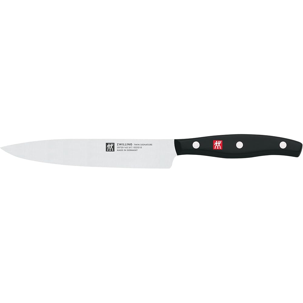 ZWILLING Set de 3 Couteaux (3 pièces: Couteau à Larder/Garnir, Couteau à Viande, Couteau de Chef), Acier Inoxydable, Manche Noir, série Twin Pollux : Cuisine et Maison