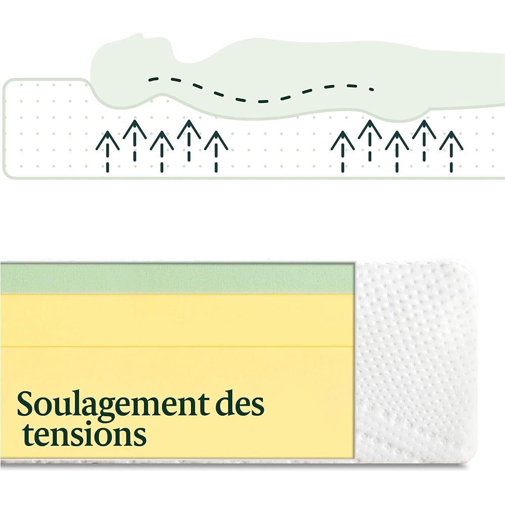 Zinus Matelas 90x190 cm - Hauteur du matelas 20cm - Matelas en mousse de thé vert : Cuisine et Maison