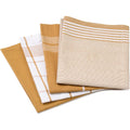 Gözze - Lot de Torchons, 4 pièces, 100% coton Tissu Jacqaurd, haute densité (200 g/m²), 50 x 70 cm - Jaune moutarde : Cuisine et Maison