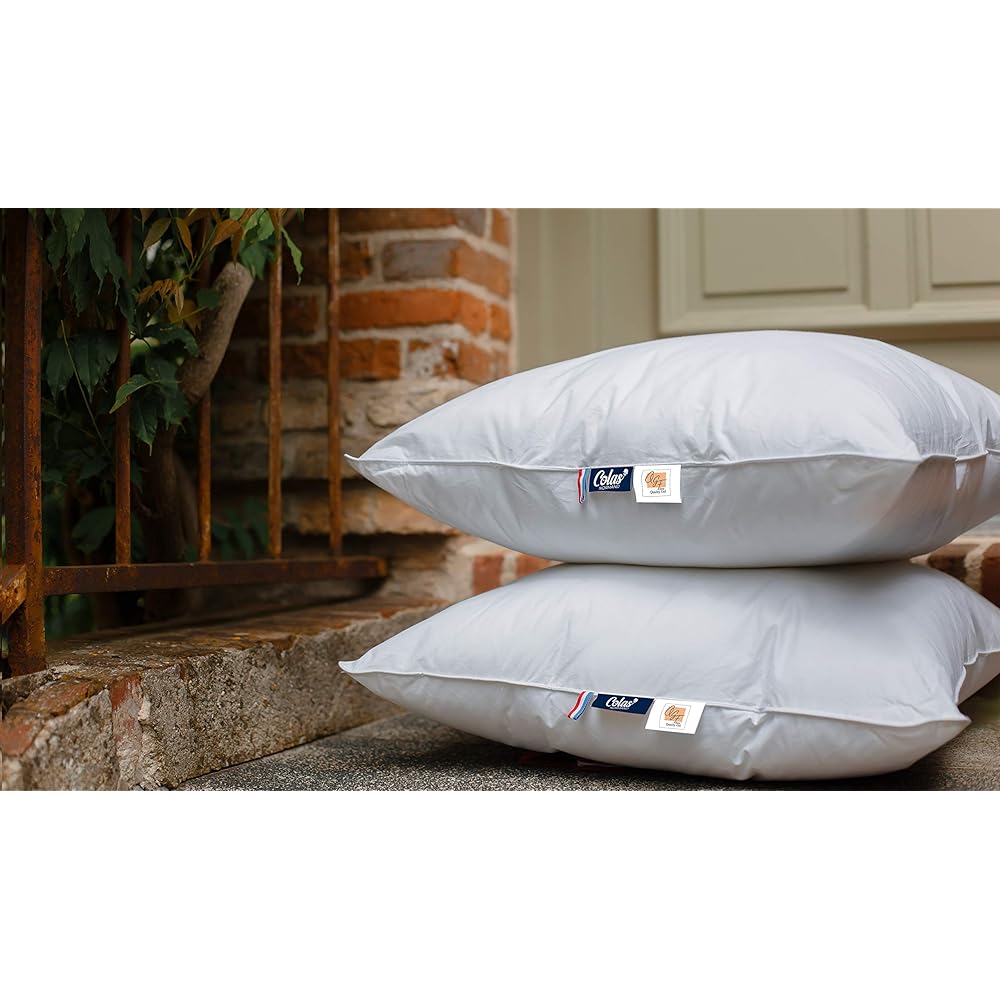 COLAS NORMAND - Lot de 2 Oreillers QualityGel Percale 100% Coton - Ferme - 60x60cm - Soutien cervicale - Qualité hôtel - Doux - Fabrication française - Blanc : Cuisine et Maison