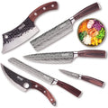 JIKKO® Nouvelle Gamme de Couteaux Japonais en Acier Carbone Renforcé AUS-10 - Modèle DiamondRazor - Couteaux de Cuisine Professionnel Premium avec Manches en Bois de Noyer et d'Acajou : Cuisine et Maison