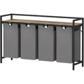 Lifewit Panier a Linge 4 Compartiments 168L, Meuble Linge Sale avec 4 Sac à Linge Sale en Tissu Oxford et Étagère en Métal, Bac à Linge pour Buanderie, Chambres, Salles de Bains, Dortoirs, Gris : Cuisine et Maison