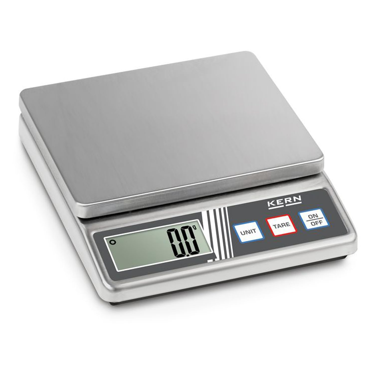 Balance compacte en acier inoxydable [Kern FOB 500-1S] Design en acier inoxydable du boîtier et de la plaque de pesée, Portée de pesée [Max] : 0,5 kg, Lecture [d] : 0,1 g : Fournitures de bureau