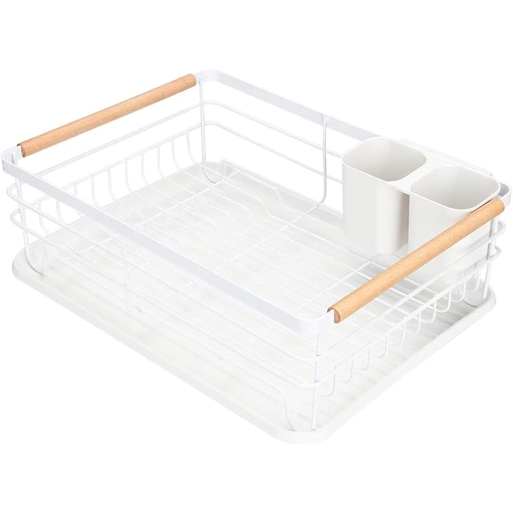 Égouttoir à vaisselle avec égouttoir, égouttoir à vaisselle avec poignée, en acier inoxydable 304 antirouille pour comptoir de cuisine (blanc, 1 pièce) : Cuisine et Maison