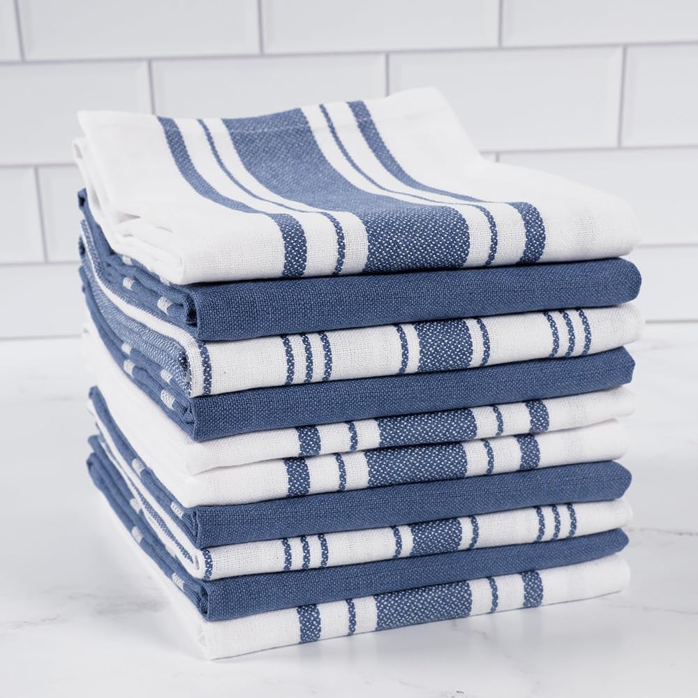 KAF Home Lot de 10 torchons de cuisine certifiés GRS Terra : Cuisine et Maison
