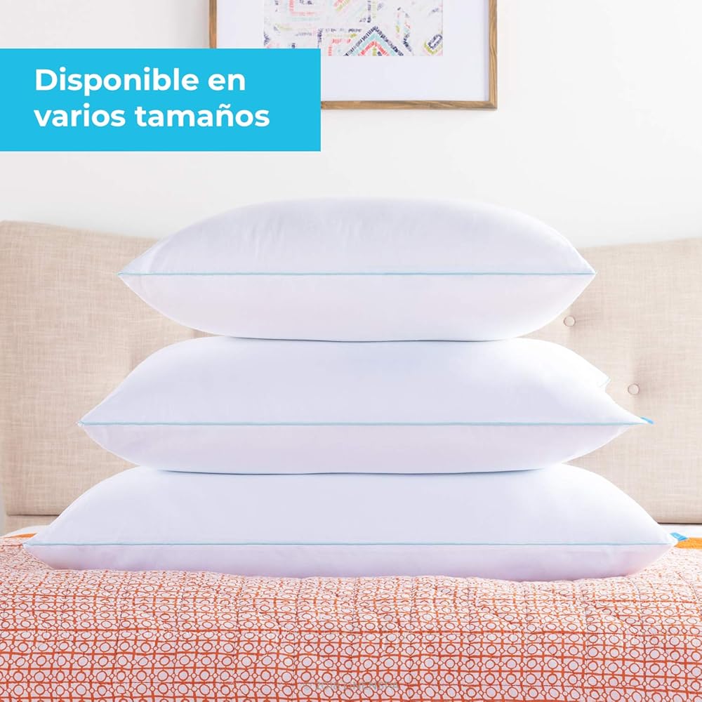Linenspa Oreiller en Flocons de Mousse avec Gel Rafraichissant – Coussin – Oreiller Memoire Forme 40x60 cm, Blanc (Lot de 2) : Cuisine et Maison