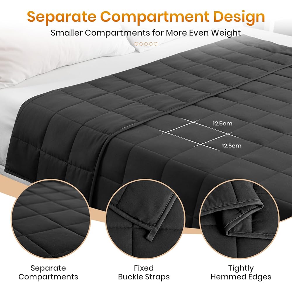 Good Nite Couverture lestée pour adulte - 8 kg - Anti-anxiété - Soulage le stress - Couverture de sommeil relaxante et confortable - Gris - 150 x 200 cm : Cuisine et Maison