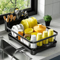 arshray Égouttoir à vaisselle simple couche avec porte-ustensiles, bec rotatif à 360 °, égouttoir à vaisselle pour comptoir de cuisine, grande capacité pour assiettes, bols, tasses, égouttoir à : Cuisine et Maison